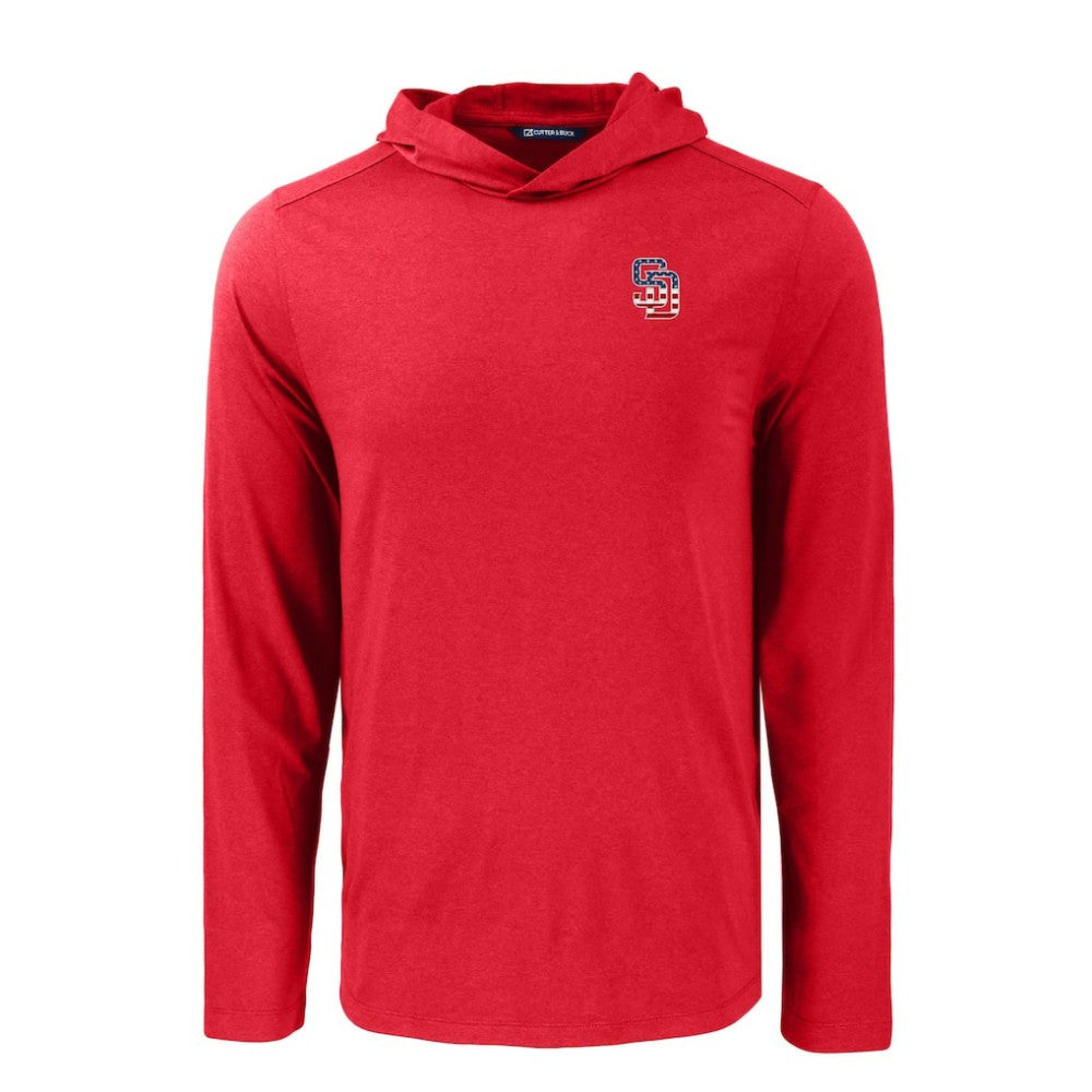 San Diego Padres Cutter & Buck Coastline Epic Comfort Recycled Eco Hoodie Long Sleeve T-Shirt Discount