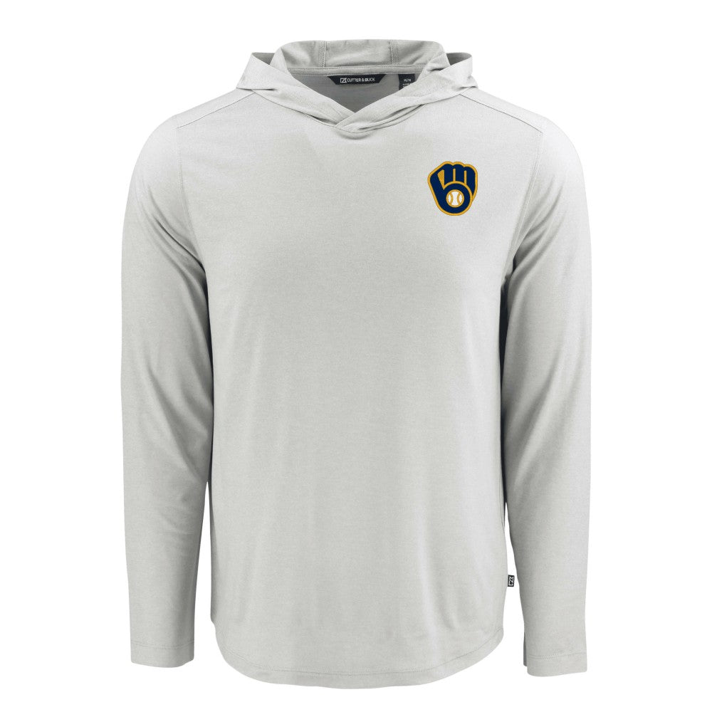 Milwaukee Brewers Cutter & Buck Coastline Epic Comfort Recycled Eco Hoodie Long Sleeve T-Shirt Discount
