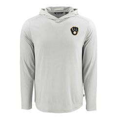 Milwaukee Brewers Cutter & Buck Coastline Epic Comfort Recycled Eco Hoodie Long Sleeve T-Shirt Discount