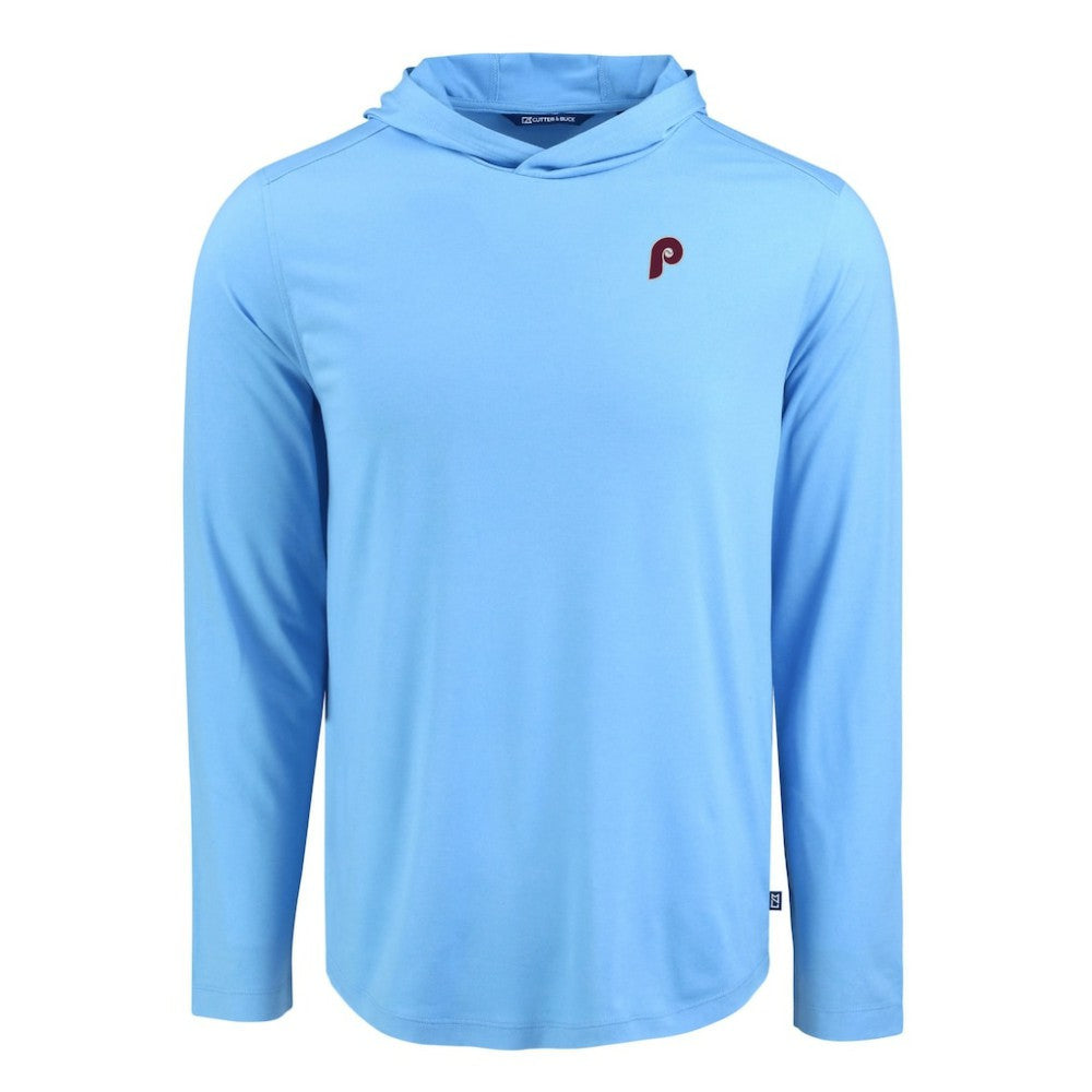 Philadelphia Phillies Cutter & Buck Coastline Epic Comfort Recycled Eco Hoodie Long Sleeve T-Shirt Sale