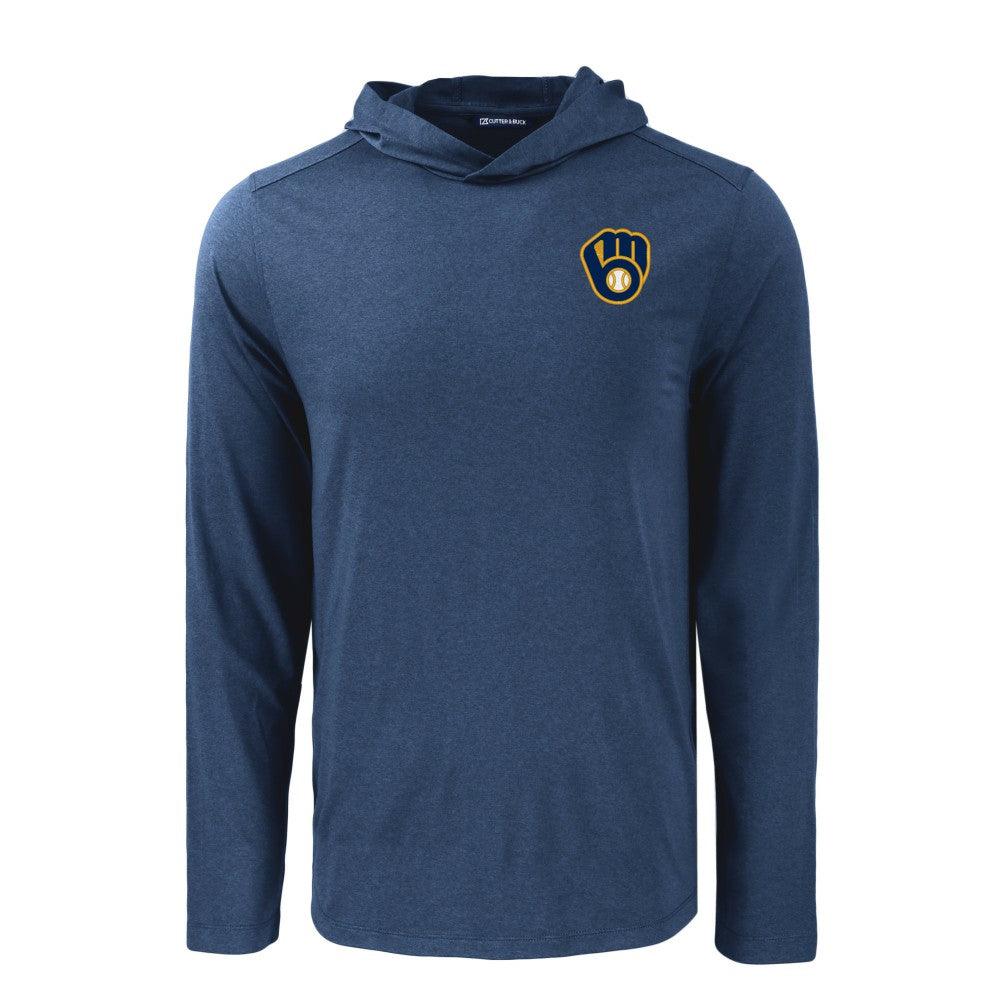 Milwaukee Brewers Cutter & Buck Coastline Epic Comfort Recycled Eco Hoodie Long Sleeve T-Shirt Near Me