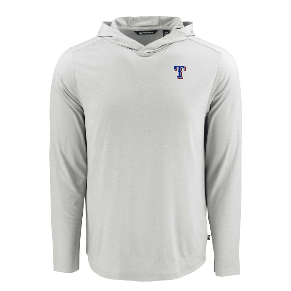 Texas Rangers Cutter & Buck Coastline Epic Comfort Recycled Eco Hoodie Long Sleeve T-Shirt Discount