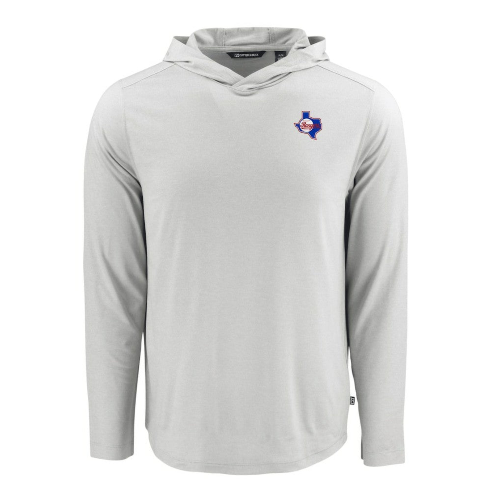 Texas Rangers Cutter & Buck Coastline Epic Comfort Recycled Eco Hoodie Long Sleeve T-Shirt Discount