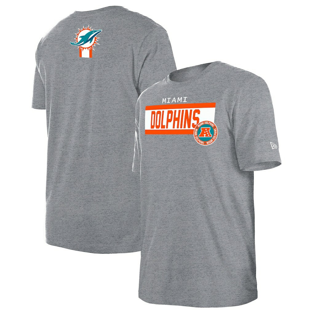 Miami Dolphins New Era 3rd Down High Density Print T-Shirt - Gray - NFL