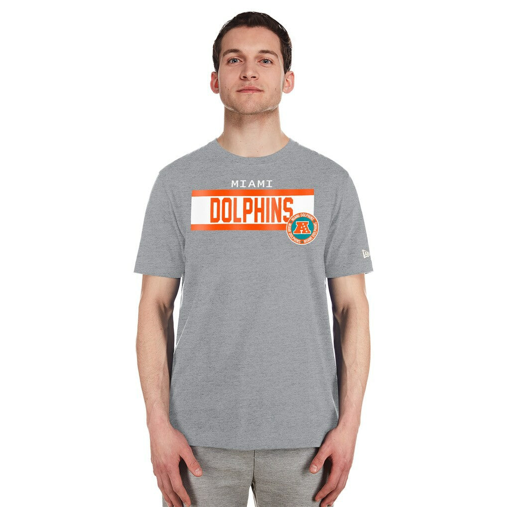 Miami Dolphins New Era 3rd Down High Density Print T-Shirt - Gray - NFL