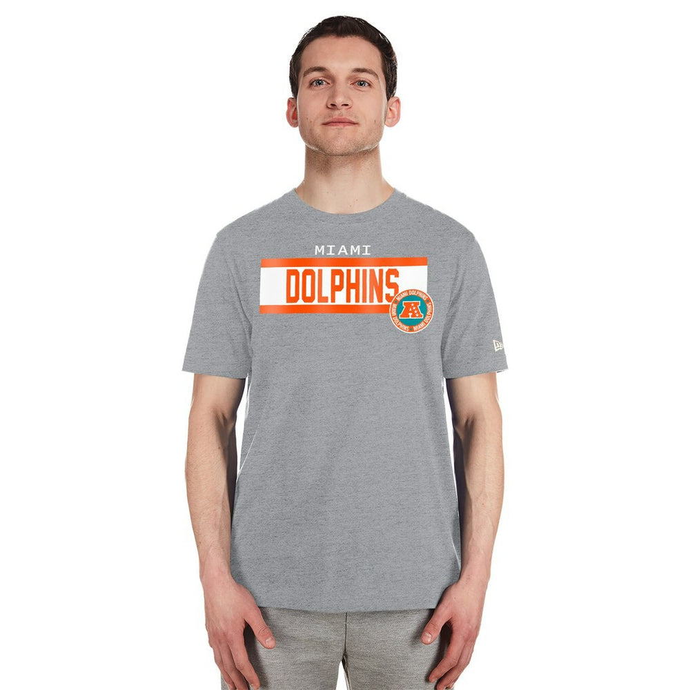 Miami Dolphins New Era 3rd Down High Density Print T-Shirt - Gray - NFL