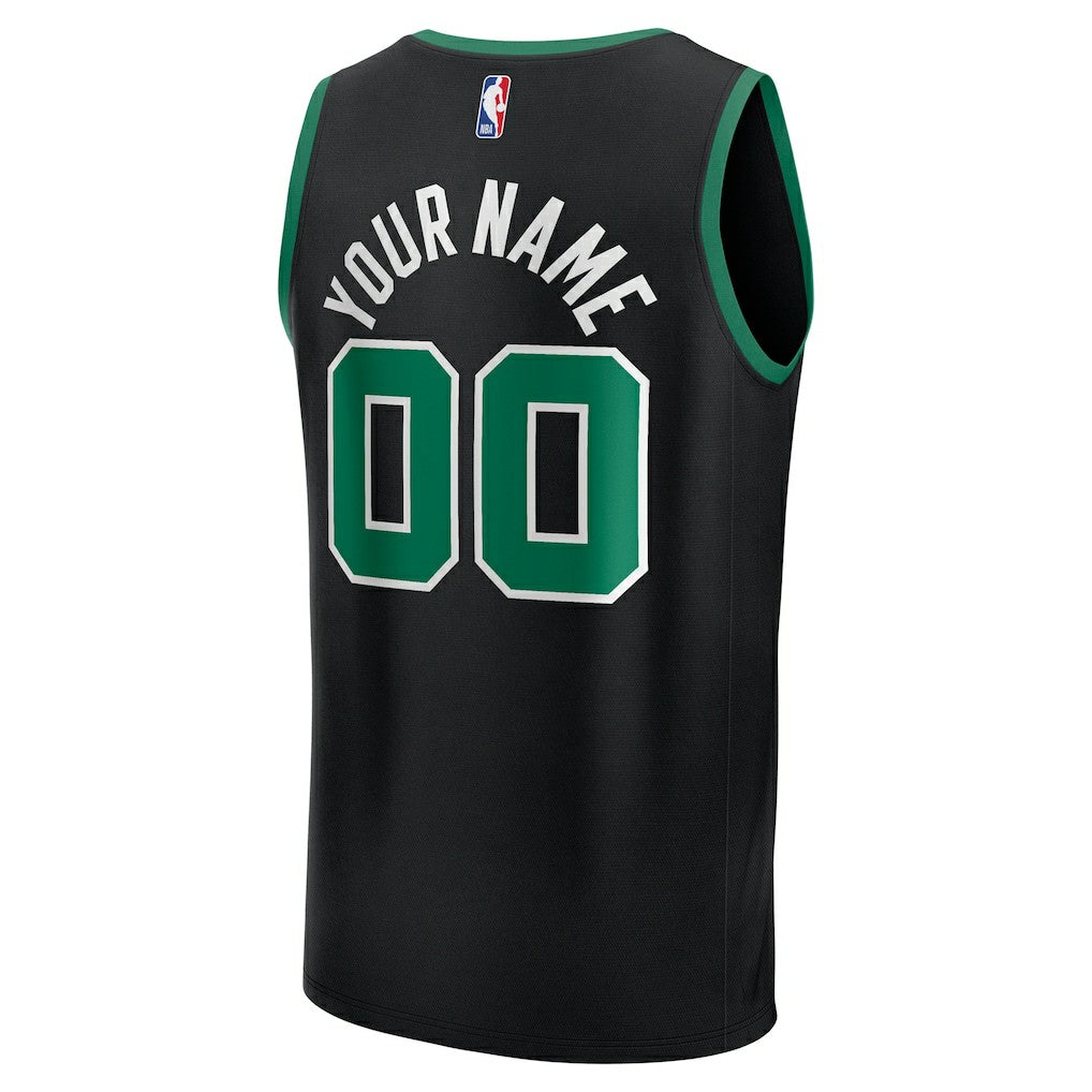 Fanatics Boston Celtics Youth Fast Break Custom Replica Jersey Black Statement Edition