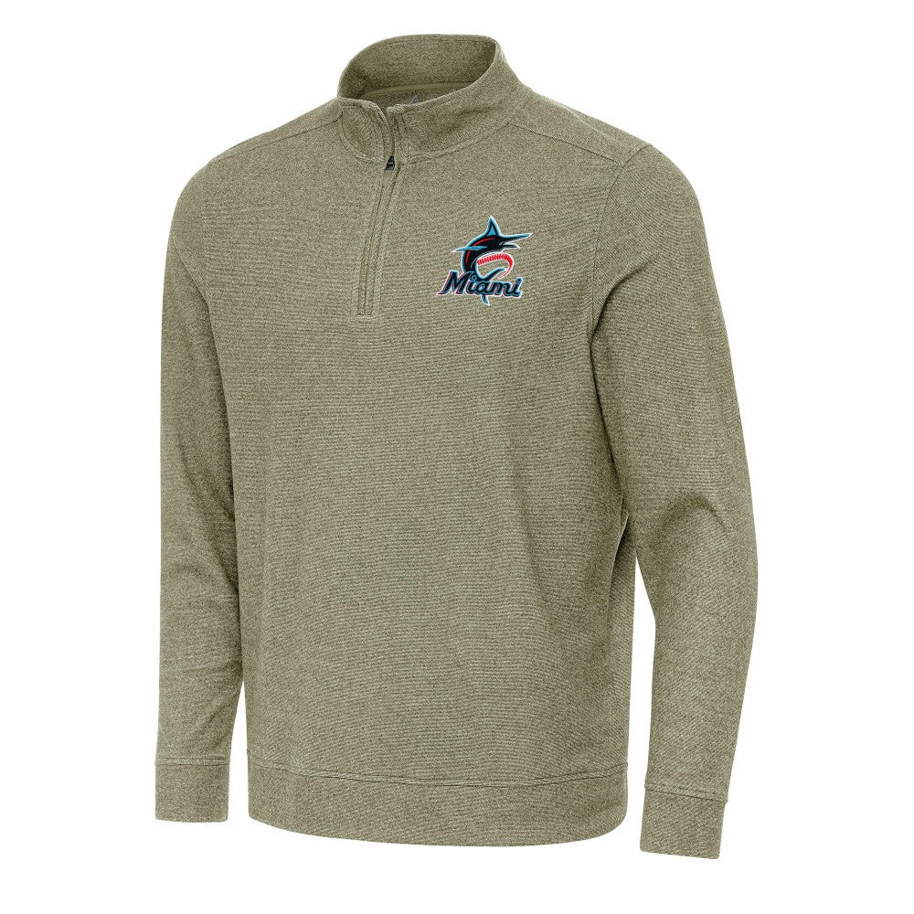 Miami Marlins Antigua Subtle Quarter-Zip Sweatshirt Online