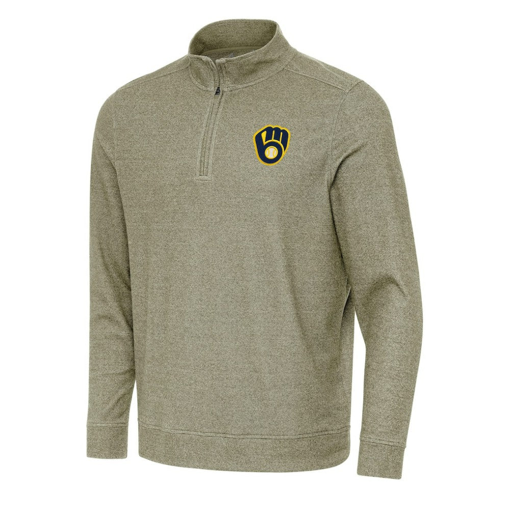 Milwaukee Brewers Antigua Subtle Quarter-Zip Sweatshirt Online