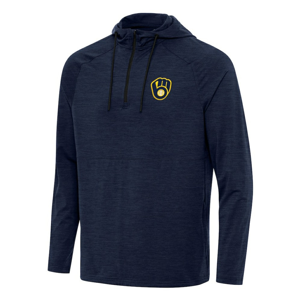 Milwaukee Brewers Antigua Spikes Quarter-Zip Pullover Hoodie Sale