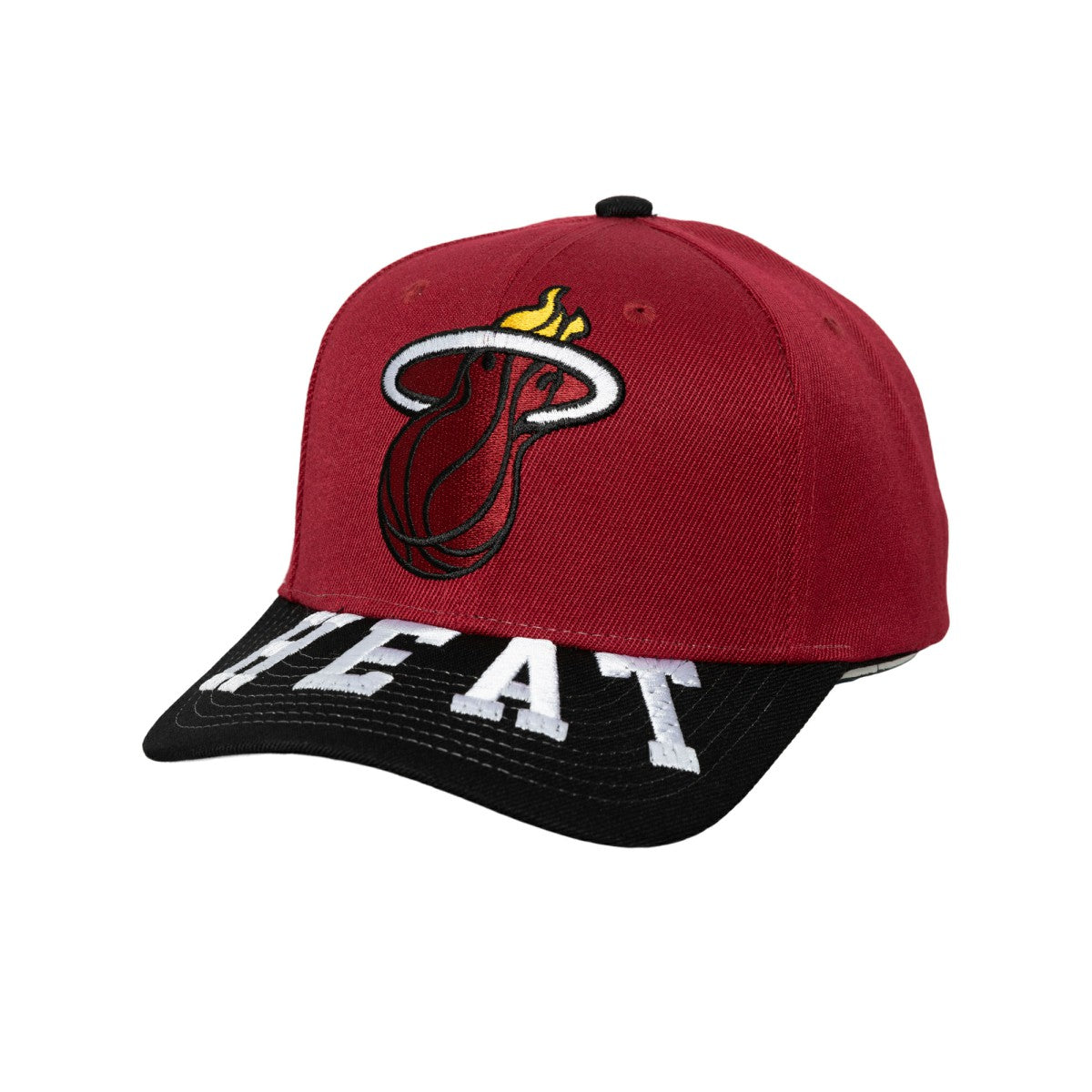 Mitchell & Ness Miami Heat Underarch Two-Tone Pro Crown Snapback Hat Red/Black