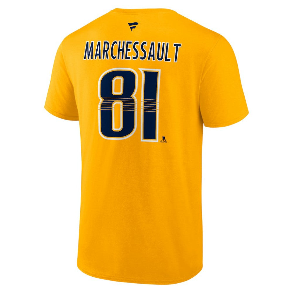 Jonathan Marchessault Nashville Predators Fanatics Authentic Stack Name & Number T-Shirt - Gold | Fanatics Clearance