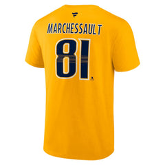 Jonathan Marchessault Nashville Predators Fanatics Authentic Stack Name & Number T-Shirt - Gold | Fanatics Clearance