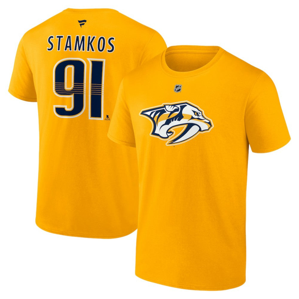 Steven Stamkos Nashville Predators Fanatics Authentic Stack Name & Number T-Shirt - Gold | Fanatics Lifestyle