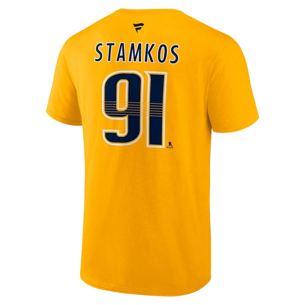 Steven Stamkos Nashville Predators Fanatics Authentic Stack Name & Number T-Shirt - Gold | Fanatics Lifestyle