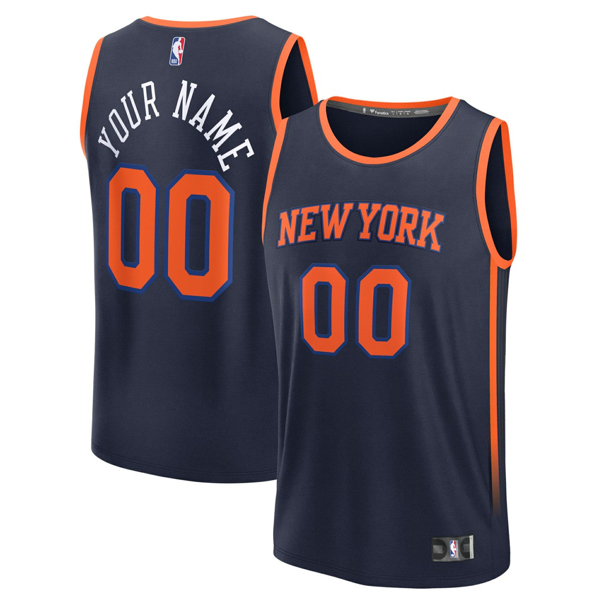 Fanatics New York Knicks Fast Break Custom Jersey Statement Edition Navy