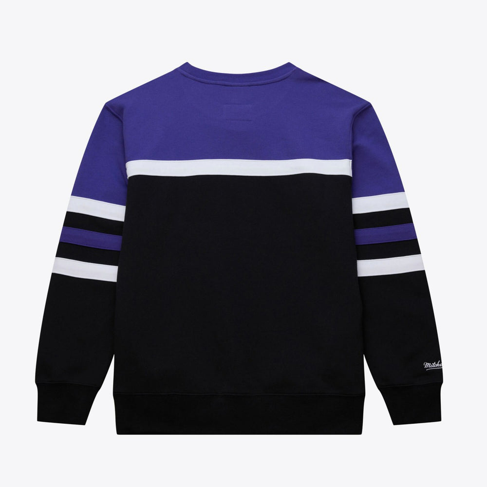 Mitchell & Ness Utah Jazz Hardwood Classics Vintage Logo Head Coach Pullover Sweatshirt Black/Purple