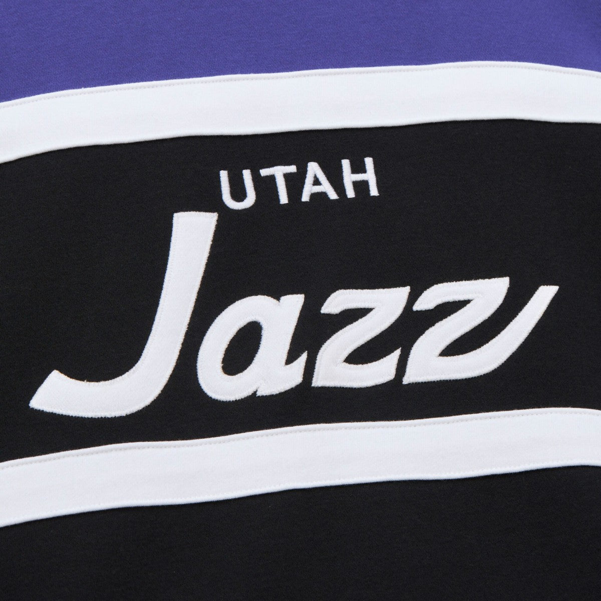 Mitchell & Ness Utah Jazz Hardwood Classics Vintage Logo Head Coach Pullover Sweatshirt Black/Purple