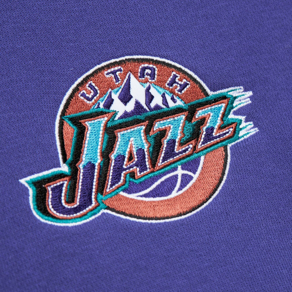 Mitchell & Ness Utah Jazz Hardwood Classics Vintage Logo Head Coach Pullover Sweatshirt Black/Purple
