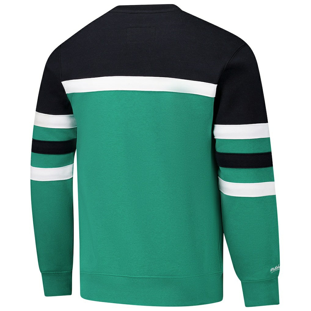 Mitchell & Ness Boston Celtics Hardwood Classics Vintage Logo Head Coach Pullover Sweatshirt Kelly Green/Black