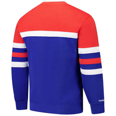Mitchell & Ness Denver Nuggets Hardwood Classics Vintage Logo Head Coach Pullover Sweatshirt Royal/Red
