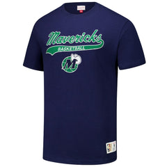 Mitchell & Ness Dallas Mavericks Hardwood Classics Felt Applique Slub T-Shirt Navy
