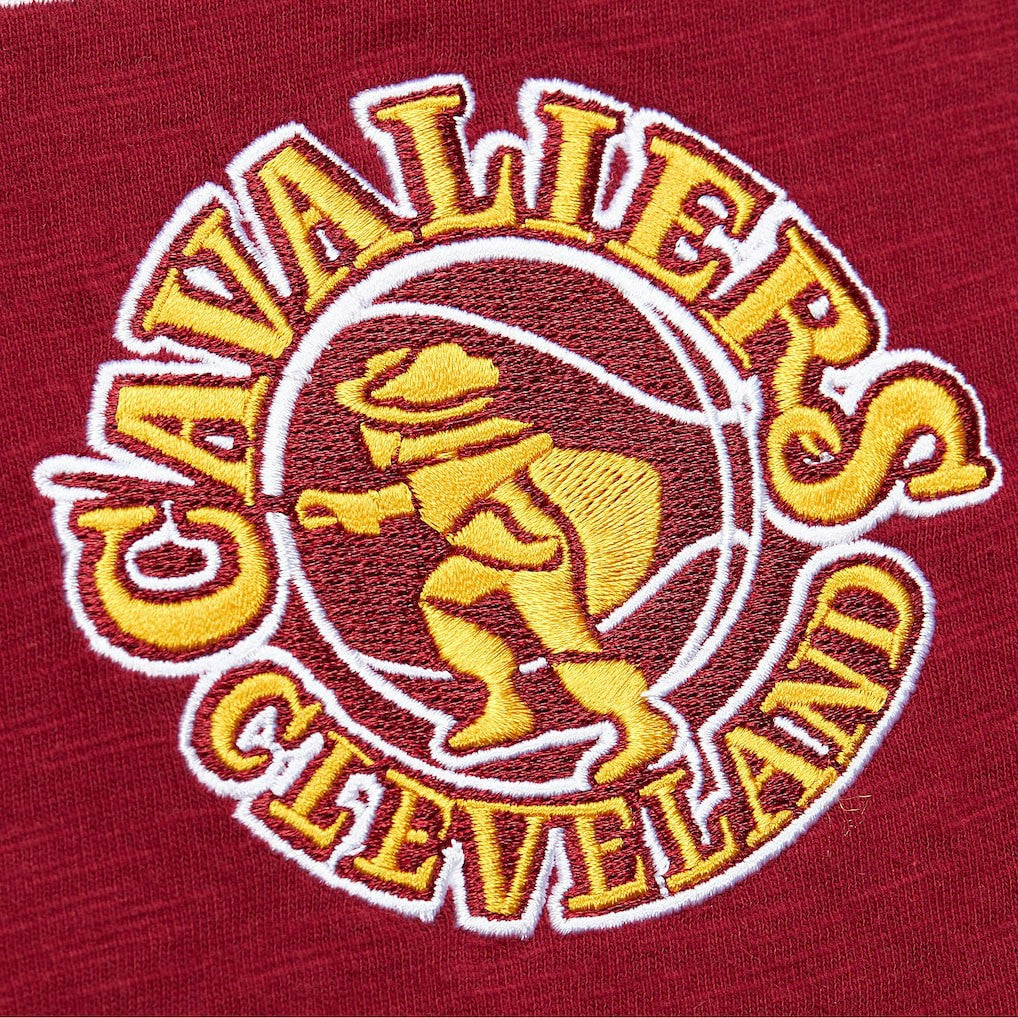 Mitchell & Ness Cleveland Cavaliers Hardwood Classics Felt Applique Slub T-Shirt Wine