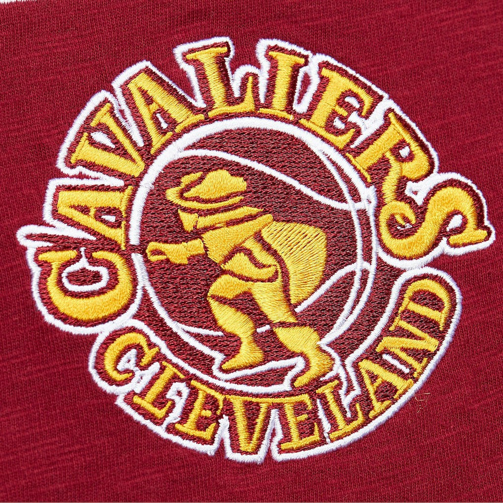 Mitchell & Ness Cleveland Cavaliers Hardwood Classics Felt Applique Slub T-Shirt Wine