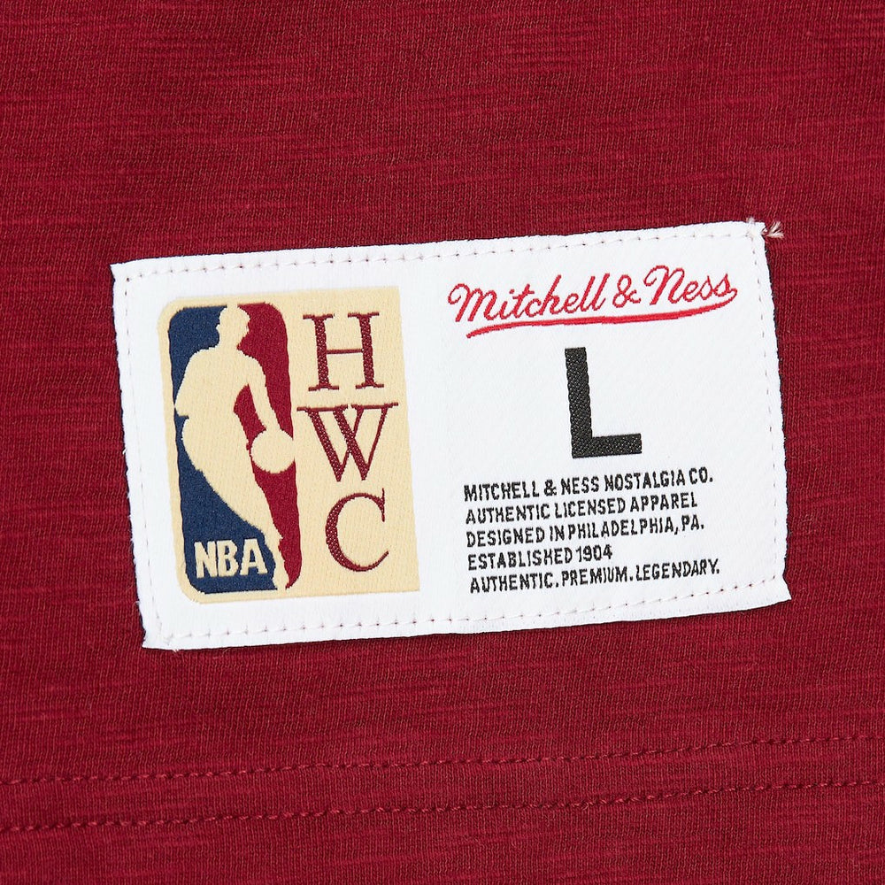 Mitchell & Ness Cleveland Cavaliers Hardwood Classics Felt Applique Slub T-Shirt Wine