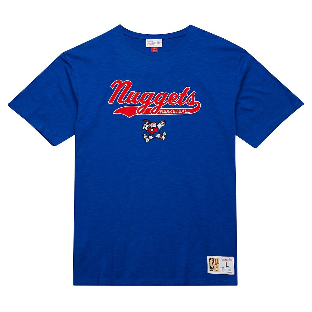 Mitchell & Ness Denver Nuggets Hardwood Classics Felt Applique Slub T-Shirt Royal