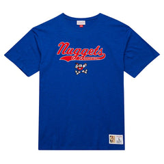 Mitchell & Ness Denver Nuggets Hardwood Classics Felt Applique Slub T-Shirt Royal