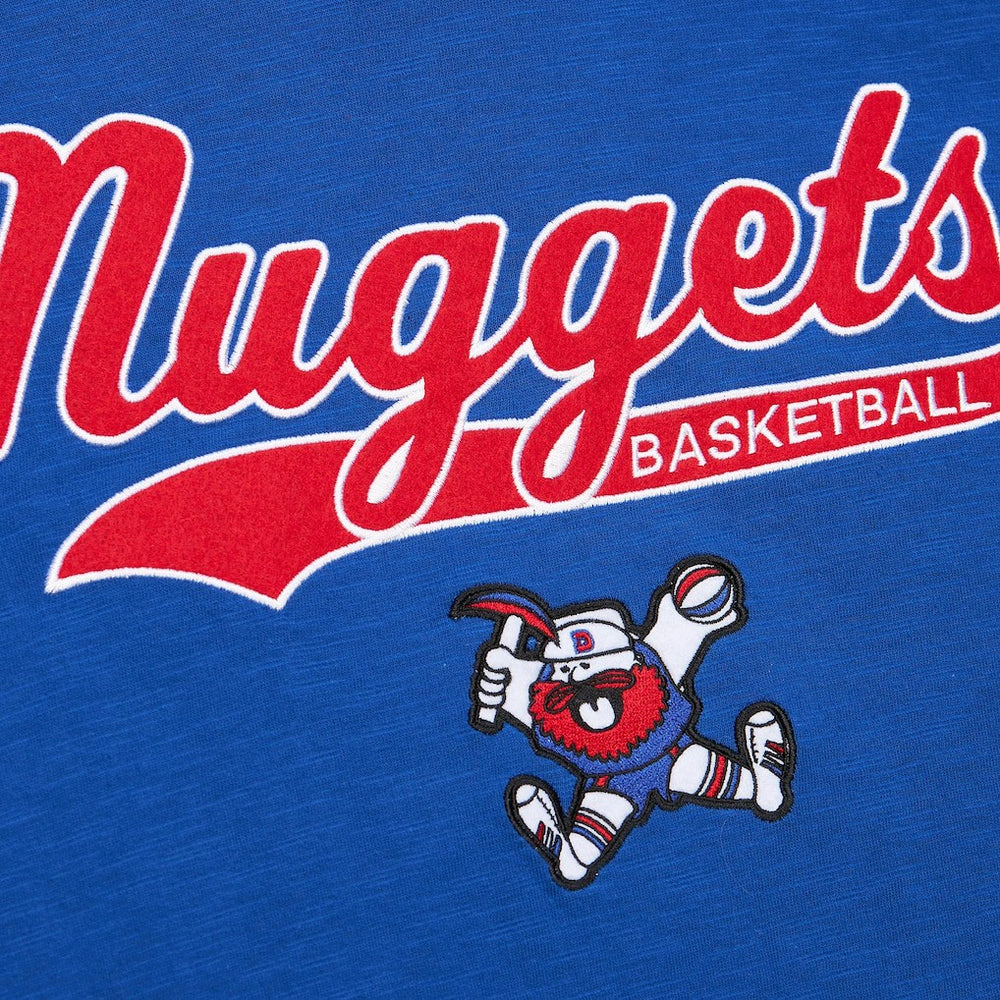 Mitchell & Ness Denver Nuggets Hardwood Classics Felt Applique Slub T-Shirt Royal