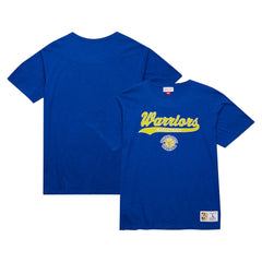 Mitchell & Ness Golden State Warriors Hardwood Classics Felt Applique Slub T-Shirt Royal