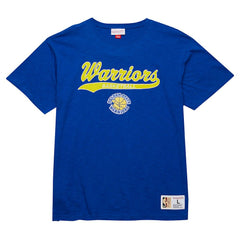 Mitchell & Ness Golden State Warriors Hardwood Classics Felt Applique Slub T-Shirt Royal