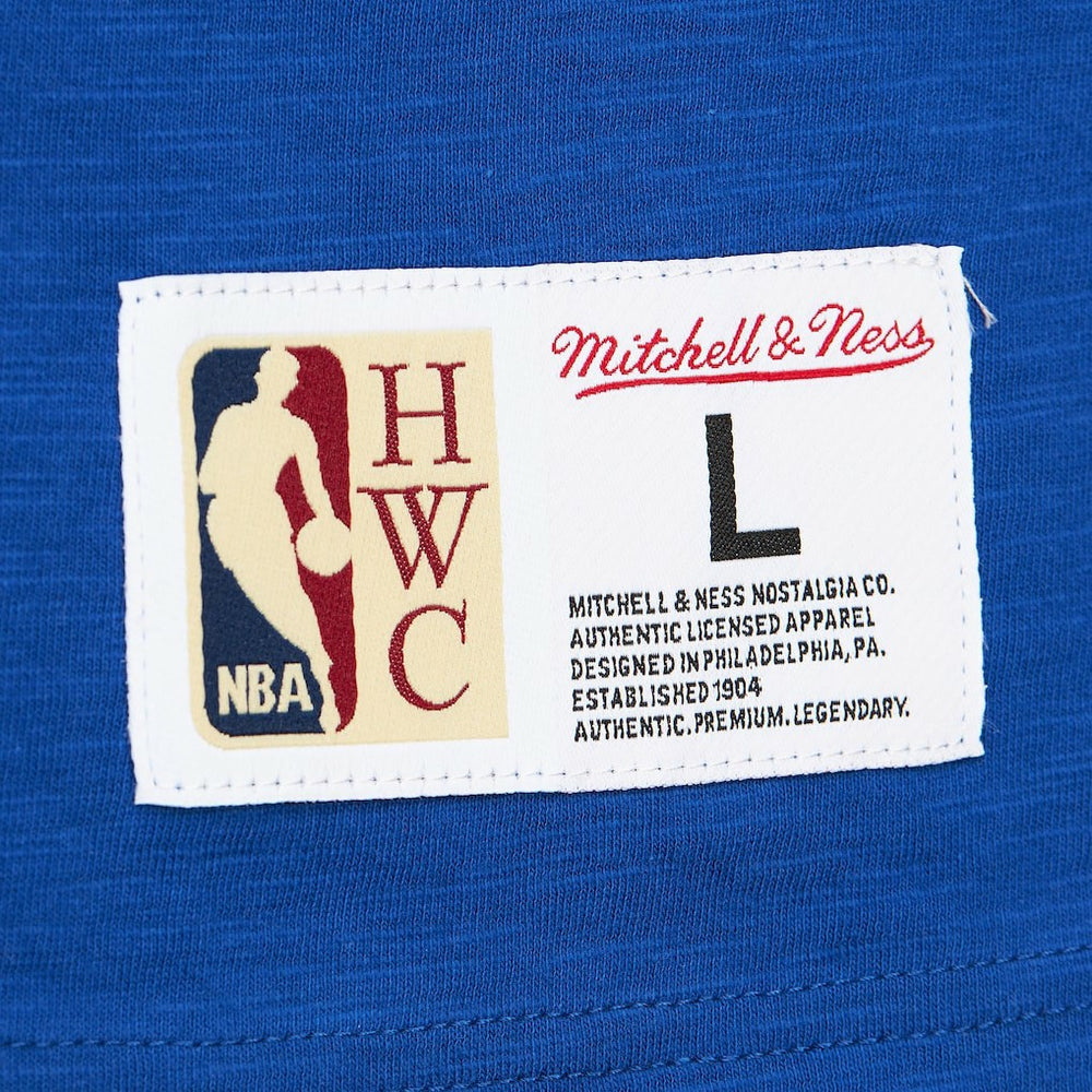 Mitchell & Ness Golden State Warriors Hardwood Classics Felt Applique Slub T-Shirt Royal