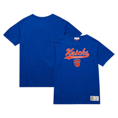 Mitchell & Ness New York Knicks Hardwood Classics Felt Applique Slub T-Shirt Blue