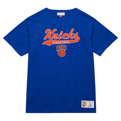 Mitchell & Ness New York Knicks Hardwood Classics Felt Applique Slub T-Shirt Blue