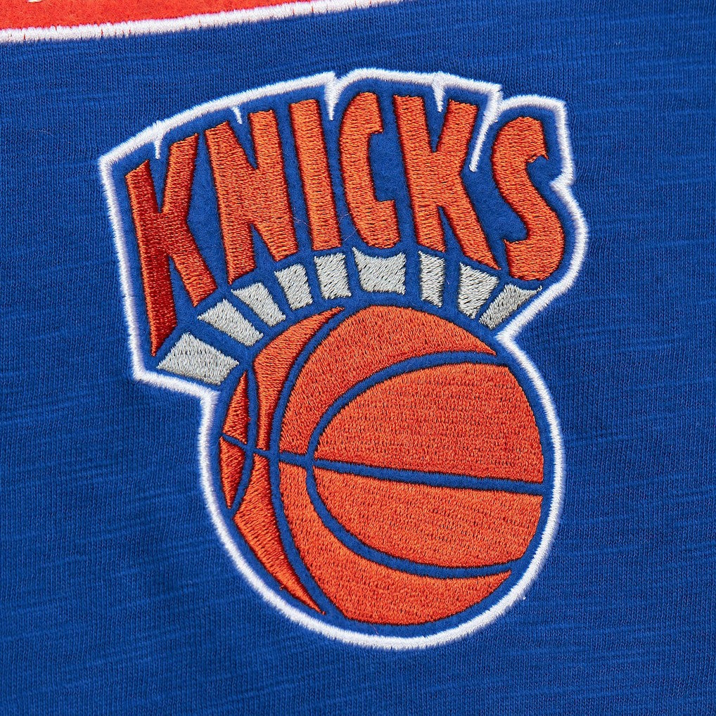 Mitchell & Ness New York Knicks Hardwood Classics Felt Applique Slub T-Shirt Blue
