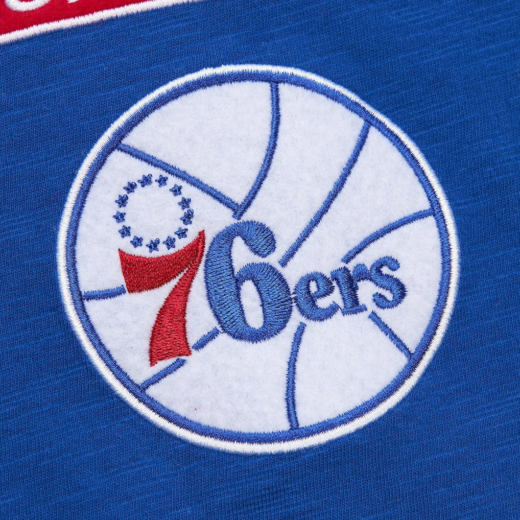 Mitchell & Ness Philadelphia 76ers Hardwood Classics Felt Applique Slub T-Shirt Royal