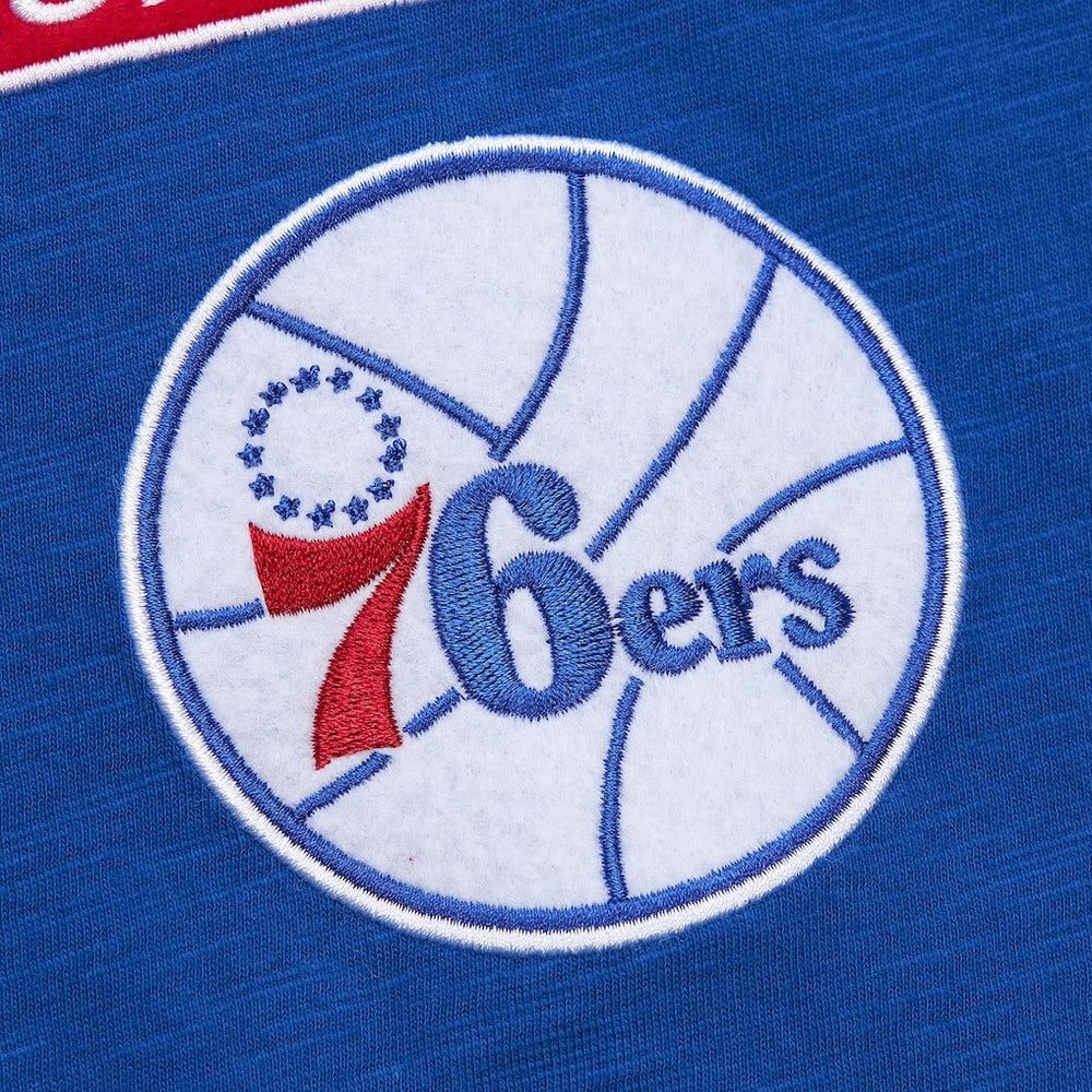 Mitchell & Ness Philadelphia 76ers Hardwood Classics Felt Applique Slub T-Shirt Royal