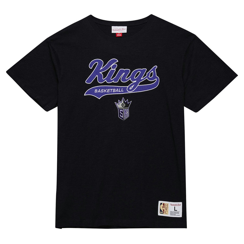 Mitchell & Ness Sacramento Kings Hardwood Classics Felt Applique Slub T-Shirt Black