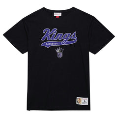 Mitchell & Ness Sacramento Kings Hardwood Classics Felt Applique Slub T-Shirt Black
