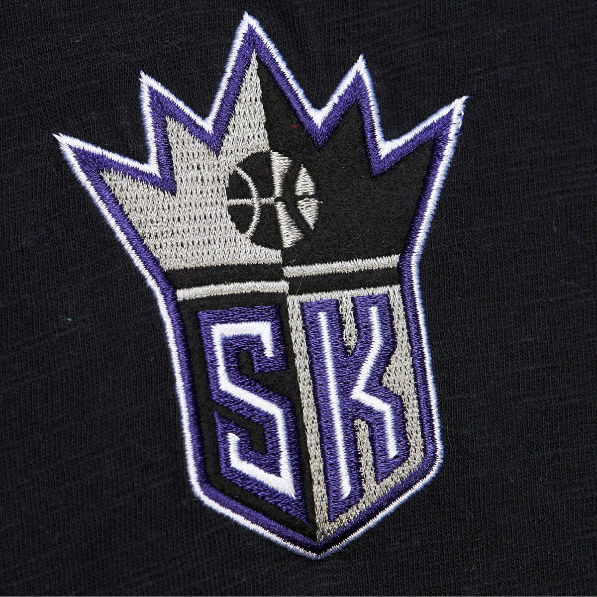Mitchell & Ness Sacramento Kings Hardwood Classics Felt Applique Slub T-Shirt Black
