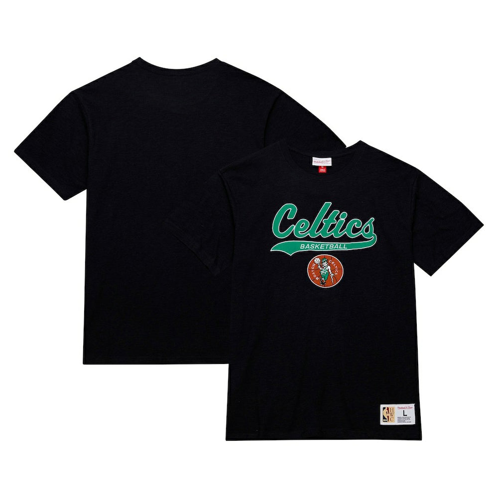 Mitchell & Ness Boston Celtics Hardwood Classics Felt Applique Slub T-Shirt Black