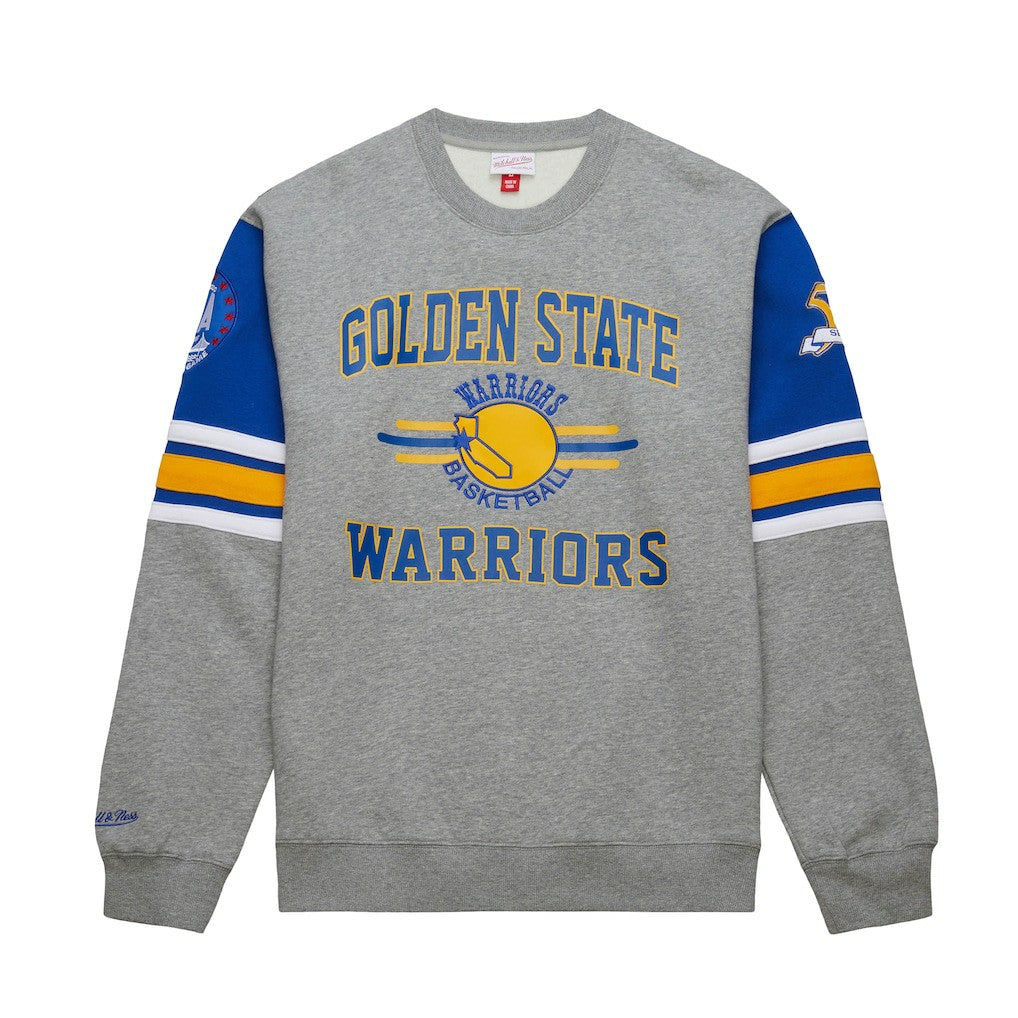 Mitchell & Ness Golden State Warriors Hardwood Classics All Over 4.0 Pullover Sweatshirt Heather Gray