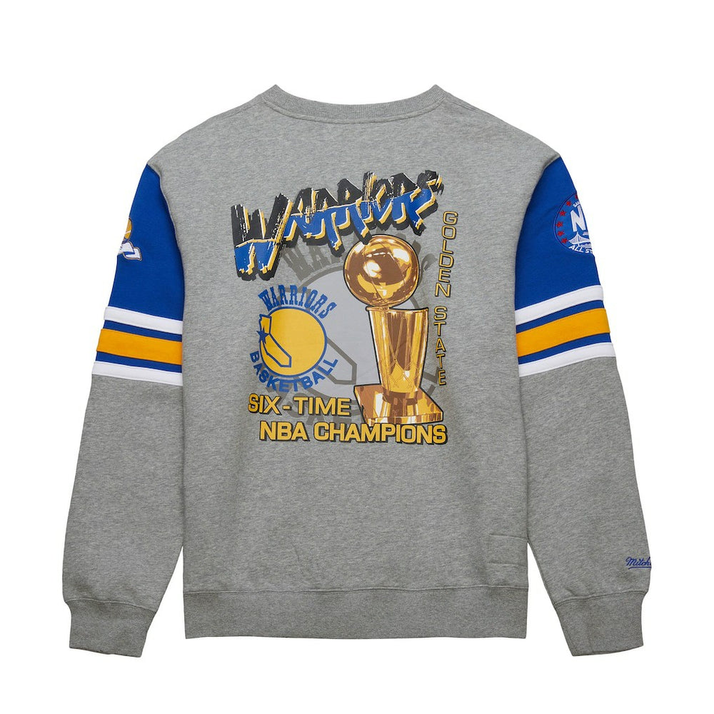 Mitchell & Ness Golden State Warriors Hardwood Classics All Over 4.0 Pullover Sweatshirt Heather Gray