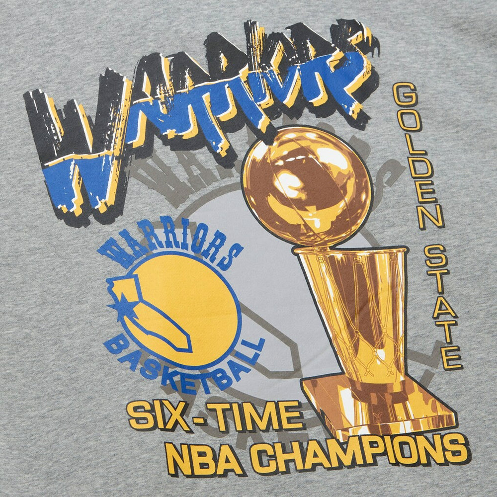 Mitchell & Ness Golden State Warriors Hardwood Classics All Over 4.0 Pullover Sweatshirt Heather Gray