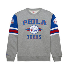 Mitchell & Ness Philadelphia 76ers Hardwood Classics All Over 4.0 Pullover Sweatshirt Heather Gray