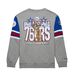 Mitchell & Ness Philadelphia 76ers Hardwood Classics All Over 4.0 Pullover Sweatshirt Heather Gray
