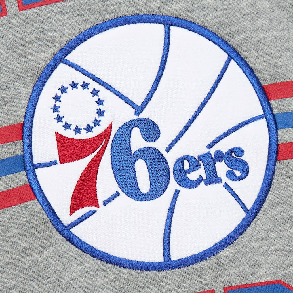Mitchell & Ness Philadelphia 76ers Hardwood Classics All Over 4.0 Pullover Sweatshirt Heather Gray